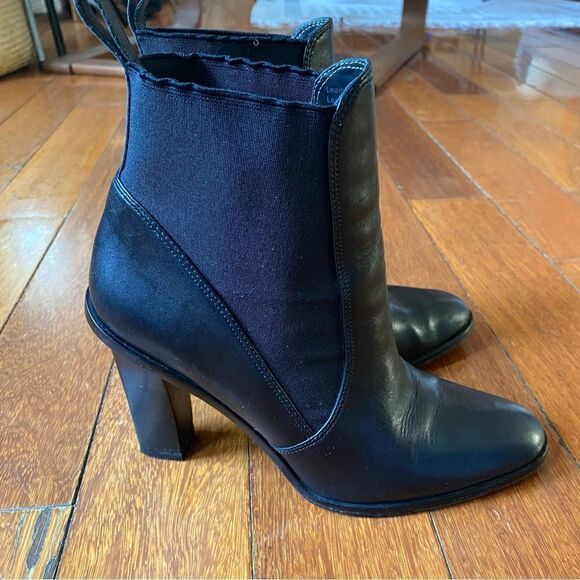 Via Spiga Black Heeled Chelsea Ankle Boots Size 8M - Picture 4 of 11